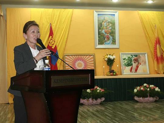 10 Mongolia 090112 Otgon TM Center.jpg - Another leader at the Centre who is among the first five people from Mongolia on the Transcendental Meditation Teacher Training Course in Bulgaria. These new teachers will teach Mongolians Transcendental Meditation in their Mother Tongue.